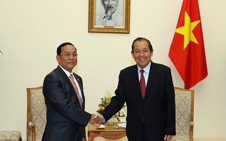 Phó Thủ tướng Trương Hòa Bình tiếp Bộ trưởng Bộ Các vấn đề biên giới Myanmar